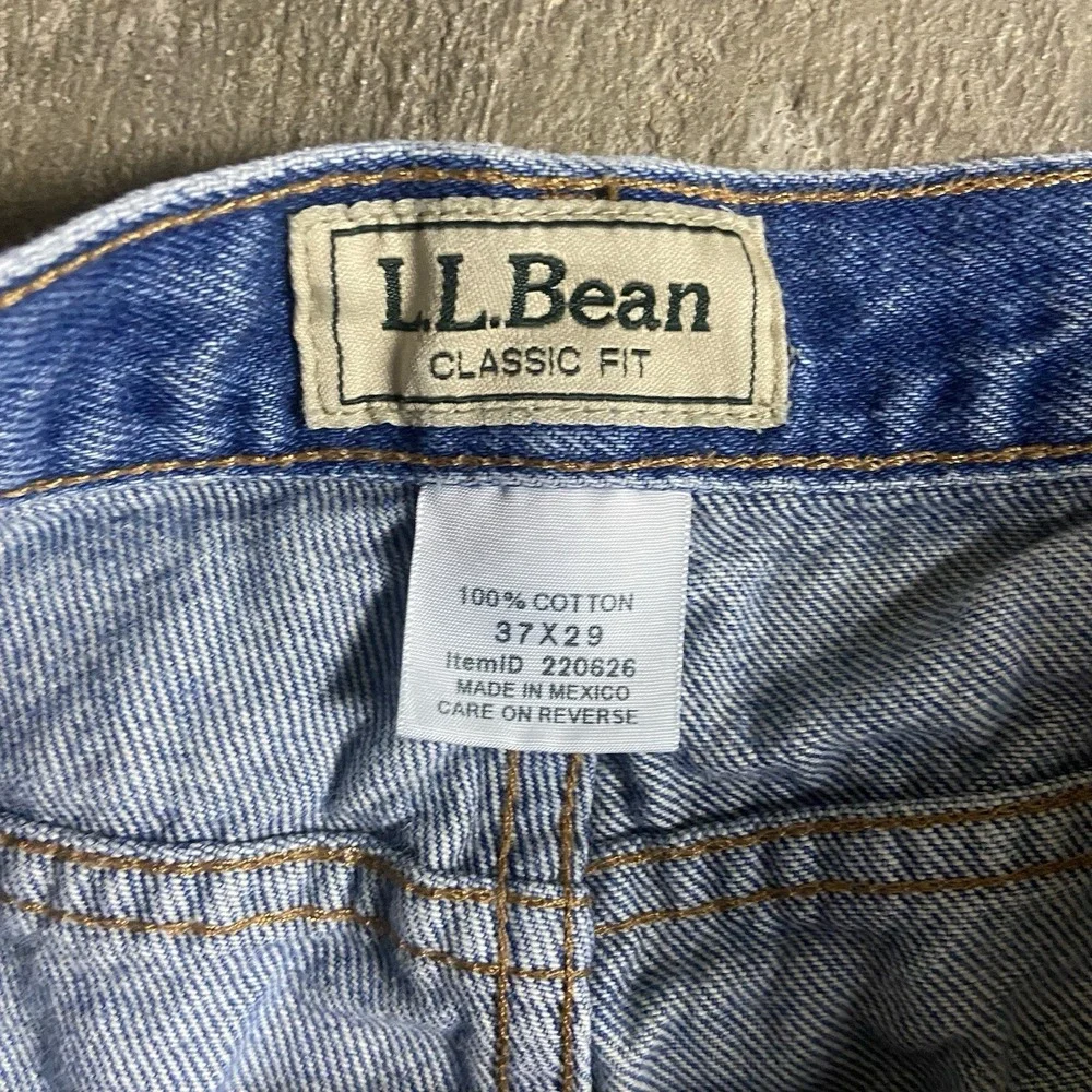 Vintage L.L.Bean Jeans Size 37x29 Blue‎ Denim Medium Wash Straight Classic Fit